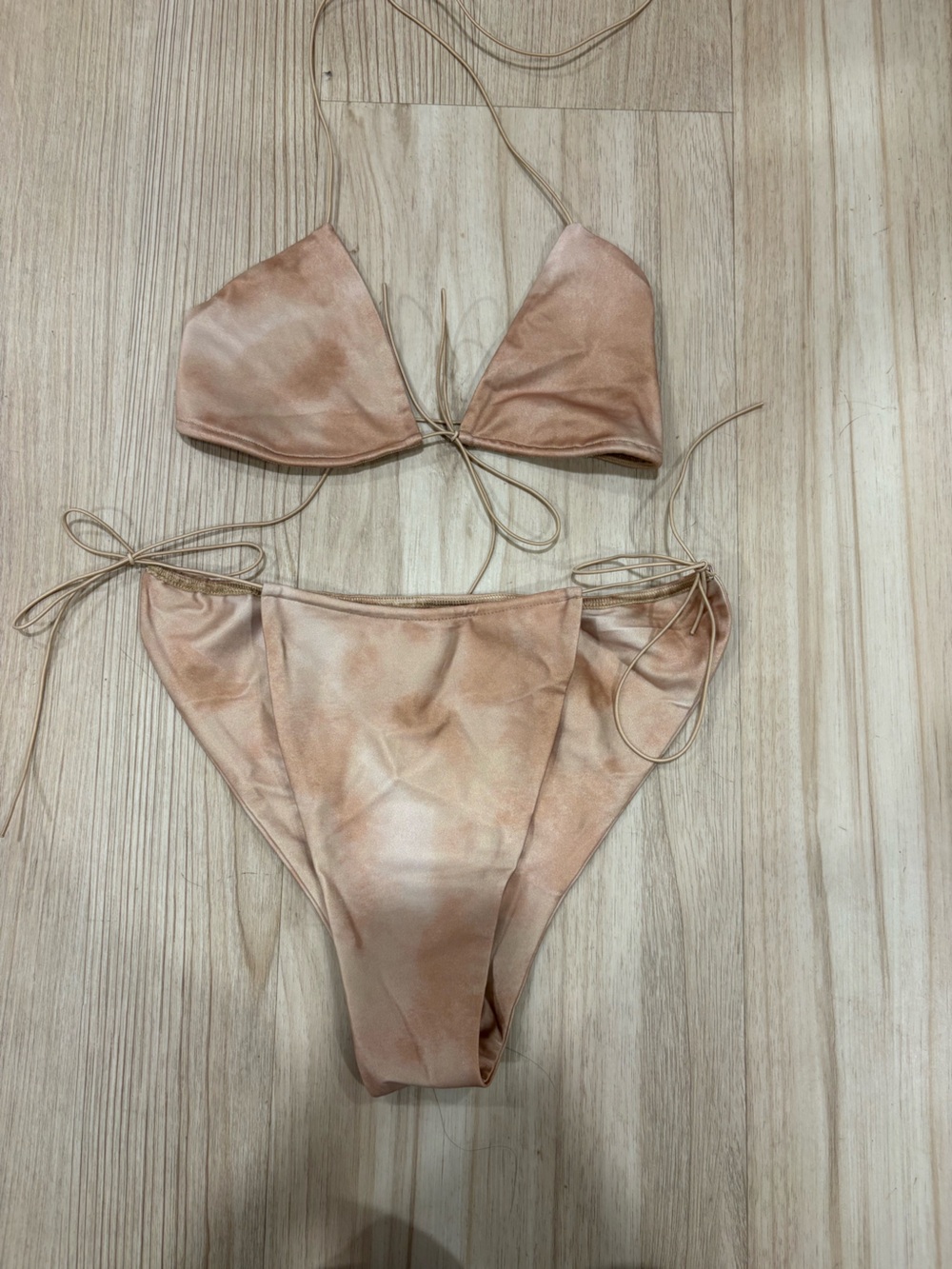 Adjustable Tie-String Bikini Set in Peachy Nude